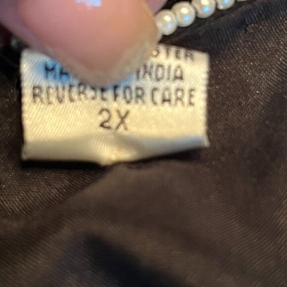 LAWRENCE KAZAR NEW YORK Beaded Top Black Peacock Design 100% Silk Plus Size 2X - Picture 16 of 16